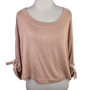 LeMarche By Naked Princess Pink Long Sleeve Tie Detail Sweater Size Petite